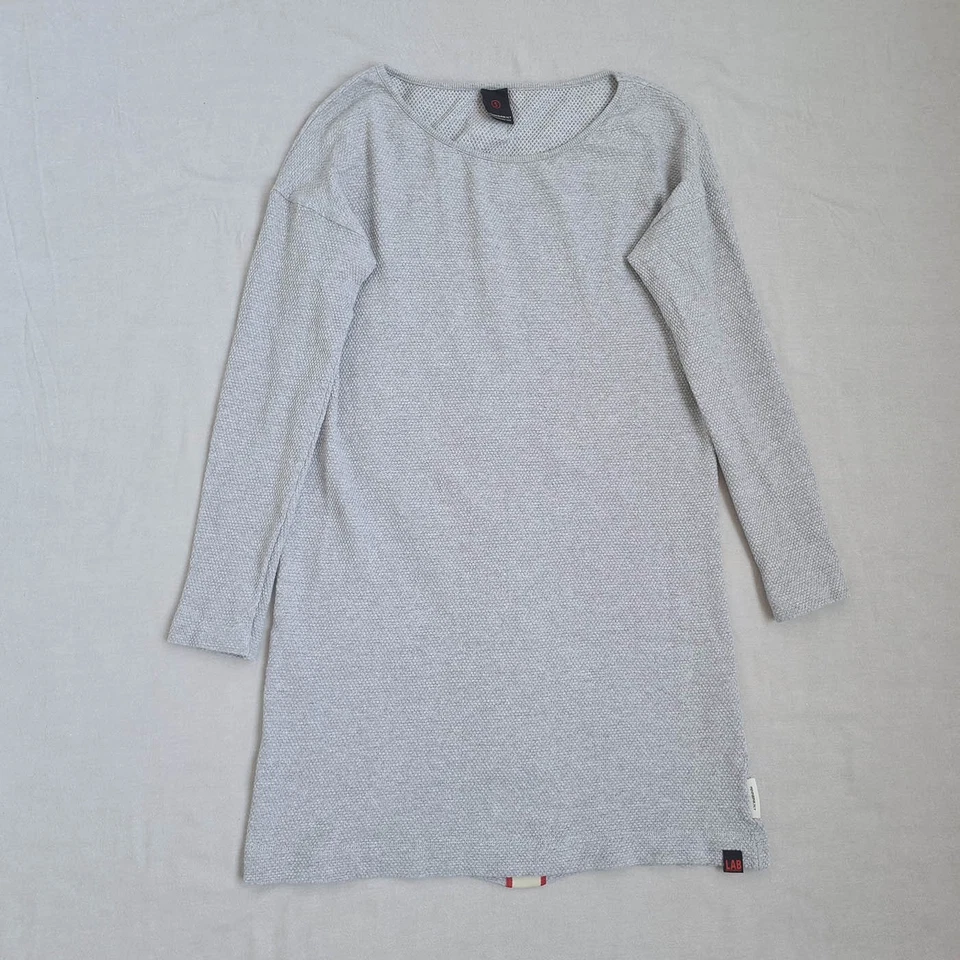 Vestido recto túnica corta gris tejido manga larga Penn & Ink NY para mujer Foto 1 de 4