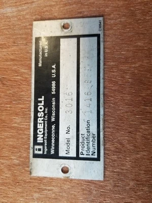 Cortacésped Case Ingersoll 3016 placa de identificación para tractor de césped (130) Foto 1 de 2