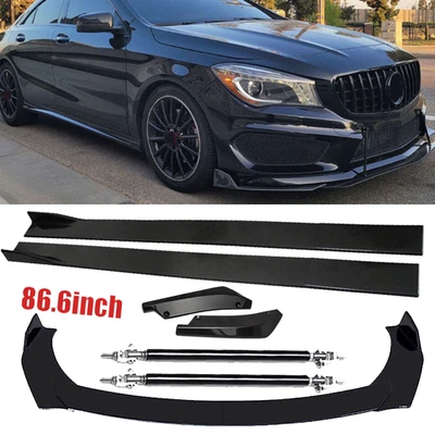 For Mercedes-Benz Front Rear Bumper Lip Splitter Spoiler Side Skirt - Image 1 of 4