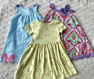 Lot Of Girls Size 5 Lot 3 Dresses Summer Shortsleeved J Khaki, Cat & Jack, Daisi - Picture 1 of 5