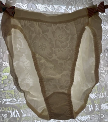 NUEVO Victoria's Secret De Colección Años 90 Sedoso Transparente Frontal Floral Encaje Corte Alto Panty PEQUEÑO Foto 1 de 4