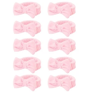 10 Pcs Pink Makeup Headbands, Hair Band for Washing Face, Soft Coral Fleece M... - Picture 1 of 7