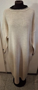 Italy Strickkleid Kleid Tunika Grobstrick beige schwarz 34,36,38,40,42,44,46 K21 - Bild 1 von 7