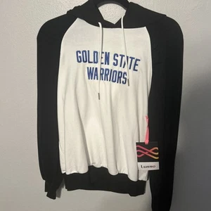 Golden State Warriors Lusso Women Ti-Blend Raglan Pullover Hoodie Size M $100 - Picture 1 of 11