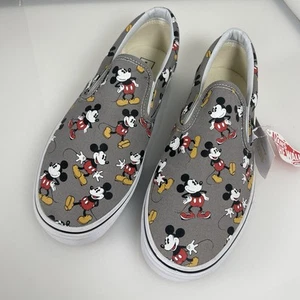 Vans Off The Wall X Disney Mickey Mouse Frost Grey Classic Slip-On Shoes Size 11 - Picture 1 of 7