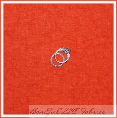 BonEful Fabric Cotton Quilt Orange Calico Pumpkin Halloween Thanksgiving 1 SCRAP - Image 1 of 4