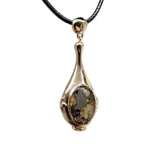 Meteorite pendant,Pallasite Meteorite specimen,Brenham TB346 925 silver case - Picture 1 of 6