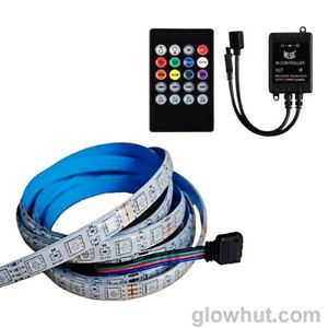 Multi color 5050 RGB LED strip sound sensor controller remote control waterproof