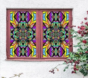 3D Purple Texture D44 Window Film Print Sticker Cling Stained Glass UV Block Amy - Bild 1 von 11