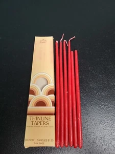 Vintage Hallmark Candle Thinline Tapers rojo paquete de 6 - Imagen 1 de 2