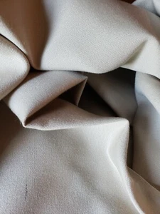 OUTDOOR SOLID BEIGE TAN CANVAS TEXTURE 1 YARD REMNANT UPHOLSTERY FABRIC - Picture 1 of 3
