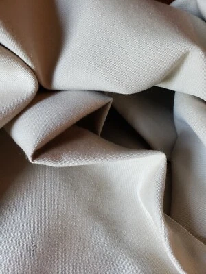 OUTDOOR  SOLID BEIGE TAN CANVAS TEXTURE 1 YARD REMNANT UPHOLSTERY FABRIC  - Image 1 of 3