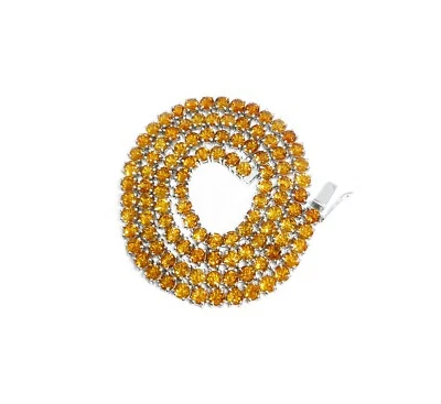Collana Di Citrino Madeira Collana Di Tennis In Citrino Collana Di Citrino - Immagine 1 di 4