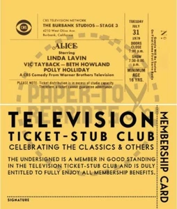 PROGRAMAS DE TELEVISIÓN - ALICIA - BOLETO DE TELEVISIÓN - TALÓN CLUB - REIMPRESIÓN DE BOLETOS - TARJETA DE FANTASÍA - Imagen 1 de 1