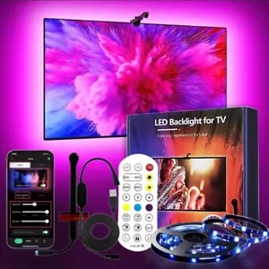 Smart LED Strip Lights RGBIC Ambient TV Backlight Camera Music Sync for 55-75" - Picture 1 of 6
