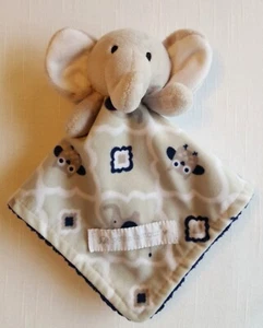 Manta de seguridad Petite Lamour para bebé gris elefante bebé búho amoroso azul marino - Imagen 1 de 7