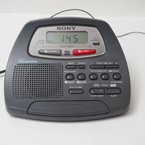 SONY ICF-C723 Dream Machine Clock Am Fm Radio w/ Digital Voice Memo Recording Cover