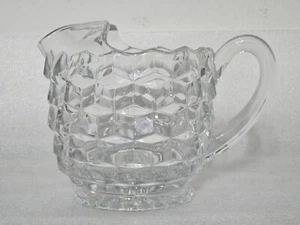 Jarra Fostoria Ice Lip vintage de 1 cuarto de galón, vidrio transparente, diseño de cubos pesados - Imagen 1 de 11