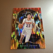 2021 Panini Select NBA Cameron Johnson Red White Orange Flash Prizm #21