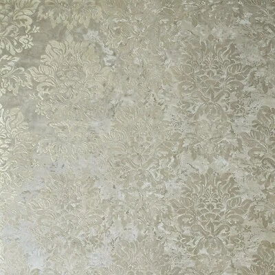 Taupe tan cream gold metallic Victorian floral damask plaster textured Wallpaper - Image 1 of 4
