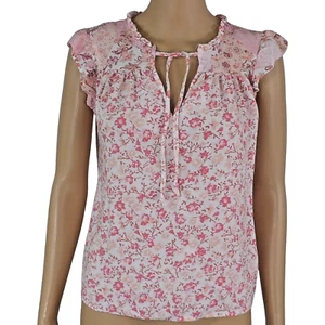 Women's short sleeve blouse, no boundaries brand, size s 3-5 (324) - Picture 1 of 10