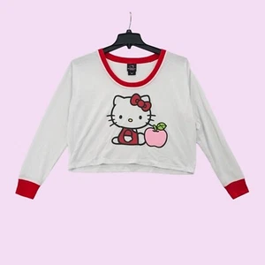 Hello Kitty Apple Skimmer Long-Sleeve Pajama Top Pullover Kawaii Women Size S - Picture 1 of 9