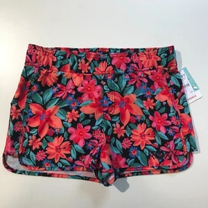 Roxy Girls Good Waves Only Shorts in Anthracite Floral Size XL/14 NWT - Picture 1 of 6