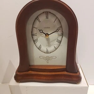 Linden Walnut Finish Arch Mantle Clock NIB Need Battery MWL-1095 Legacy - Picture 1 of 4