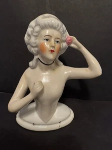 Vintage Schneider Porcelain Half Doll Oval Base #15542 Germany - Picture 1 of 14