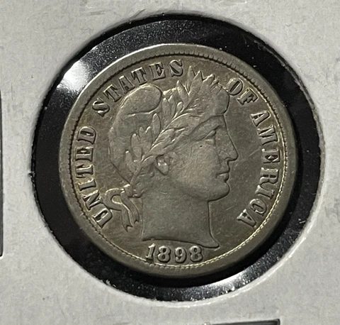 1898-o 10c XF Extremely Fine Better Date Barber Dime Cover
