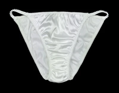 Bikini clásico de satén blanco perla XL Foto 1 de 2