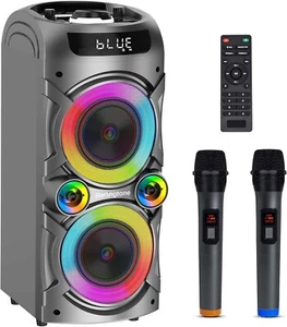 Berlingtone BR-37K, Bluetooth Speaker, Karaoke function with 2 VHF Wireless Mic - Picture 1 of 7