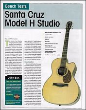 Santa Cruz Model H Studio Acoustic Guitar 3-page review article print with specs
