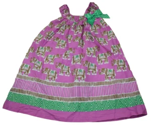 Bonnie Jean Boutique Elephant Dress Purple Brown Safari Bow Summer Girls Size 6 - Picture 1 of 4