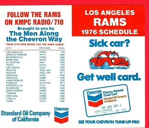 1976 Los Angeles Rams Pocket Foldout Schedule Chevron - Picture 1 of 2