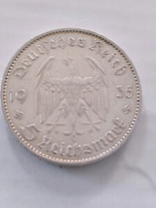 5 reichsmark 1935 A argent (WWII svastika) bel état