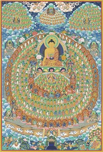 Arte Thangka tibetano impreso en giclee Gandhanra - Árbol de refugio de Shakyamuni - 47,2" - Imagen 1 de 12