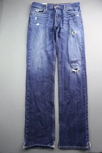 Pantalones de mezclilla Hollister para hombre ajustados rectos desgastados 5 bolsillos talla 32x34 (medida 32x33) - Imagen 1 de 9