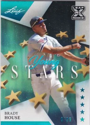 2021 Leaf Young Stars Platinum #22 Brady House - Nationals Rookie XRC 9/99 - Image 1 of 2