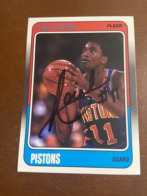 Baloncesto Fleer 1988-89 Isiah Thomas autografiado #45 Detroit Pistons Foto 1 de 2