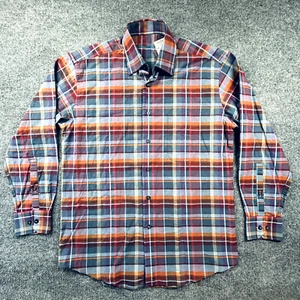 Alan Flusser Men Shirt Small Dusk Plaid Short Sleeve Button Up NWT - Picture 1 of 9