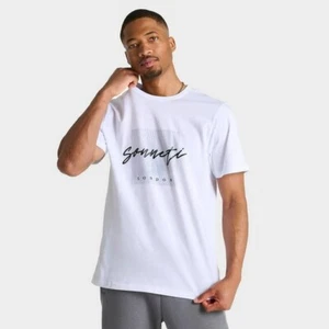 Camiseta para hombre Sonneti Script Logo SNM13257-010 blanca/negra grande en caja informal - Imagen 1 de 9