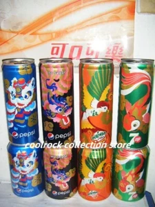 2024 China pepsi cola mirinda 7up New Year 8 cans set 330ml empty - Picture 1 of 2