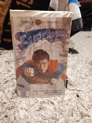 SUPERMAN THE MOVIE 1978 VHS W/ ORIGINAL CLAM SHELL CASE TESTED! CHRISTOPER REEVE - Image 1 of 4