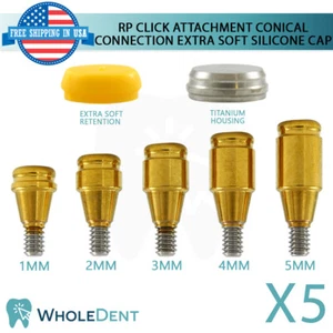 5x RP Columno de accesorio cónico de clic Tapa de silicona extra suave Implante dental - Imagen 1 de 3