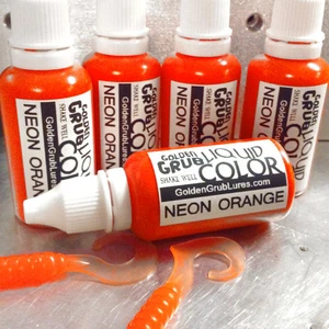 NEW 1 OZ. NEON ORANGE Liquid Color Dye Fishing Soft Plastic Bait plastisol Bass - Picture 1 of 2