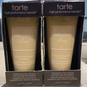 2x Tarte Amazonian Clay 16-Hour Full Coverage Foundation 32S Medium Sand .5 oz - Picture 1 of 5