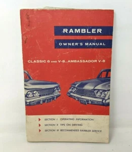 Vintage 1961 AMC Rambler Classic 6 & Ambassador V-8 Owner's Operating Manual - Bild 1 von 7