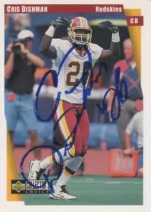 CHRIS DISHMAN 1997 FIRMADO CUBIERTA SUPERIOR ELECCIÓN DE COLECCIONISTAS #535 - WASHINGTON REDSKINS - Imagen 1 de 1