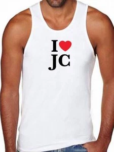 New Mens Printed I LOVE JC Heart Christian JESUS Christ Great DESIGN All Size - Picture 1 of 4